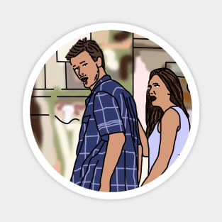 Distracted Boyfriend Meme and his Girlfriend Magnet